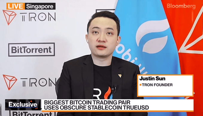 彭博社连线孙宇晨：TUSD规模持续扩张，火必业务量稳步增长