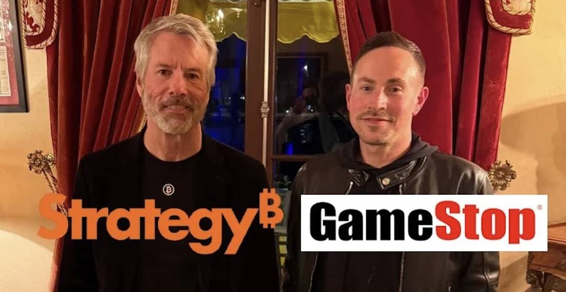 GameStop 有意进军比特币？CEO 晒与 Micheal Saylor 合影