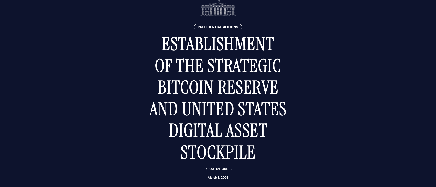 速览美国比特币战略储备行政令全文